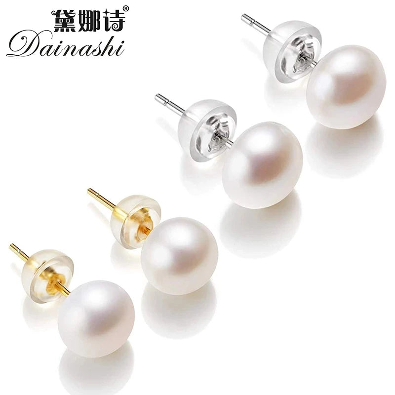 925 Sterling Sliver Earring Cultured White Pearl