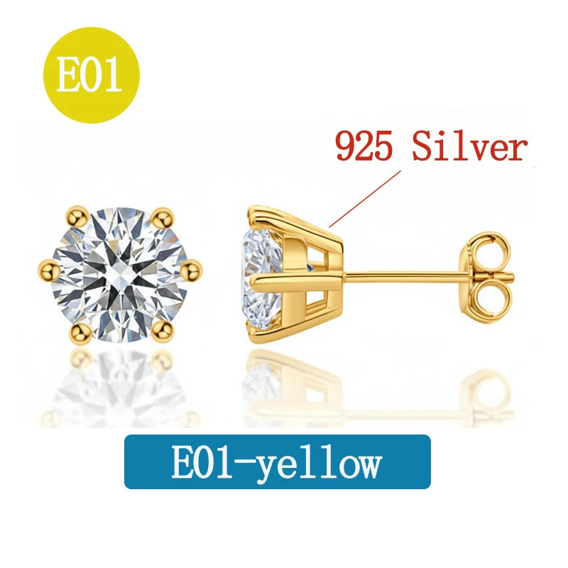 Various Styles Moissanite Earring for Women Original 925 Sterling Silver Jewelry Eye-catching Women's Moissanite Diamond Earring