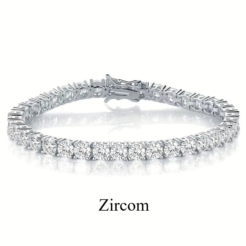 925 Sterling Silver Moissanite Bracelet 3mm D VVS1 Diamond with GRA for Women