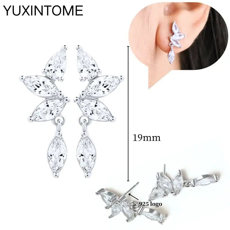 Sterling Silver White Crystal Earrings