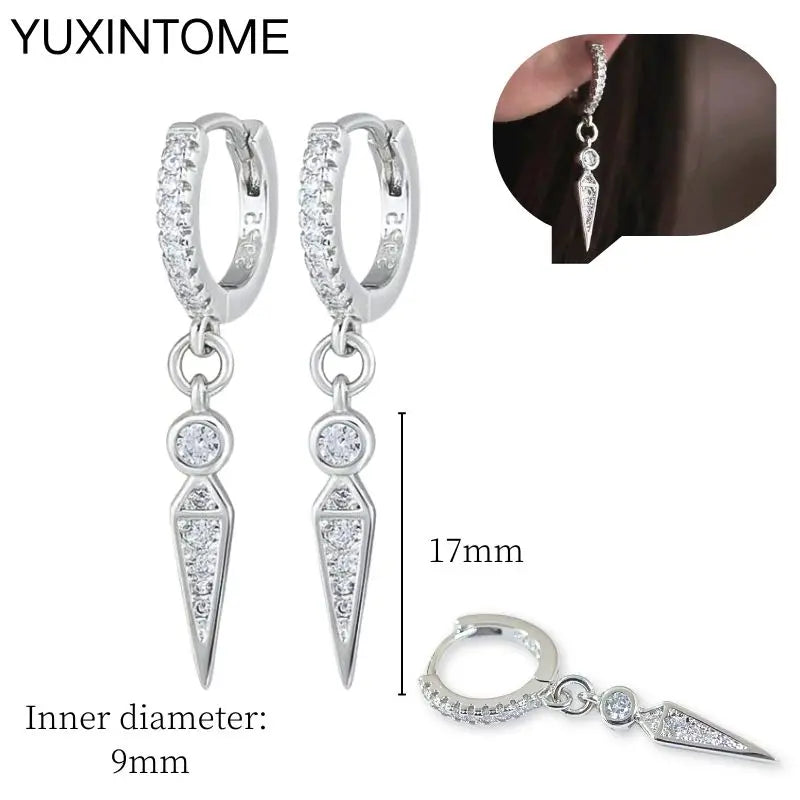 Sterling Silver White Crystal Earrings