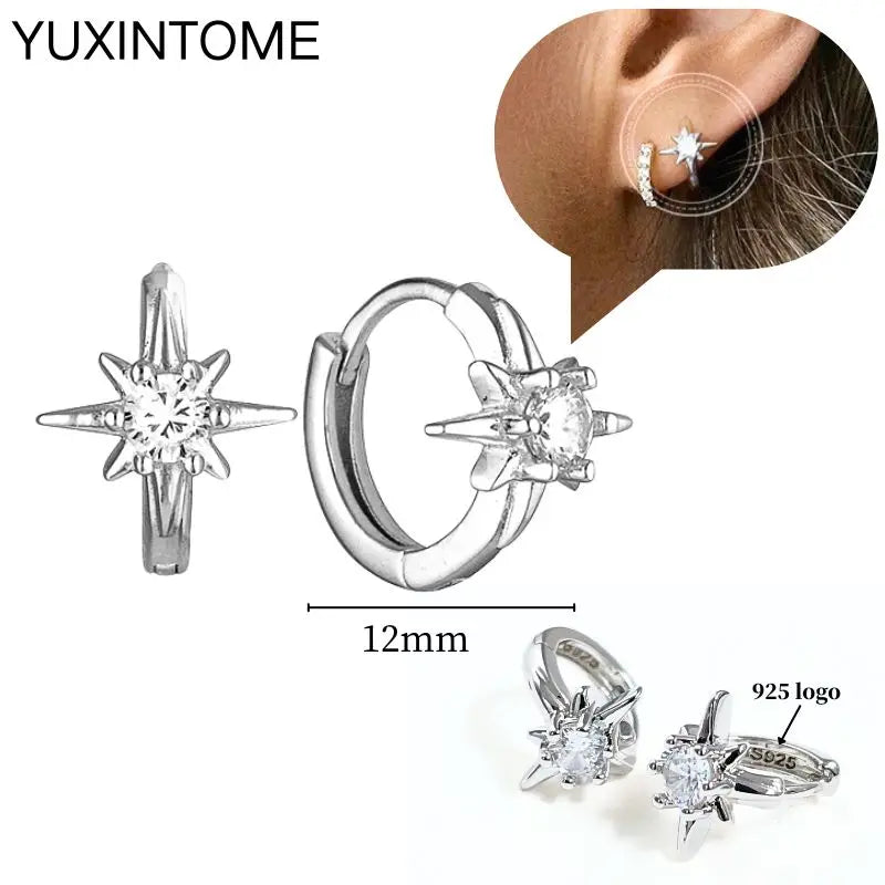 Sterling Silver White Crystal Earrings