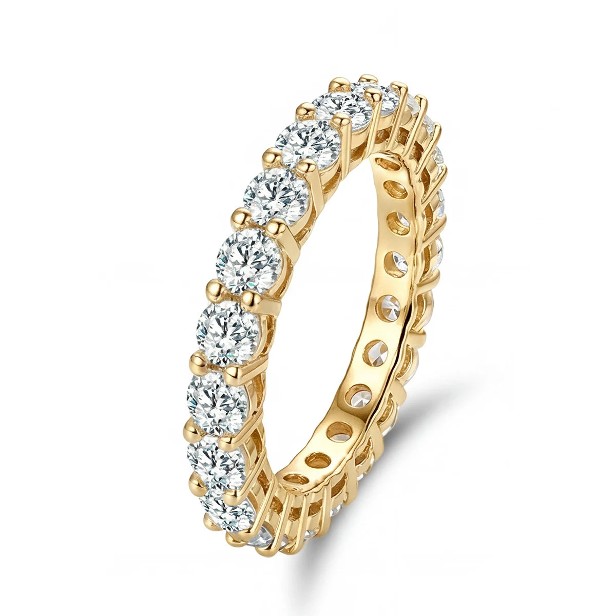 925 Sterling Silver Gorgeous Shiny Round Zircon Ring