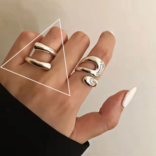 925 Sterling Silver Irregular Ring for Women Geometry Versatile Minimalism