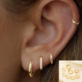 8pcs Fashion Stainless Steel Crystal Circle Huggie