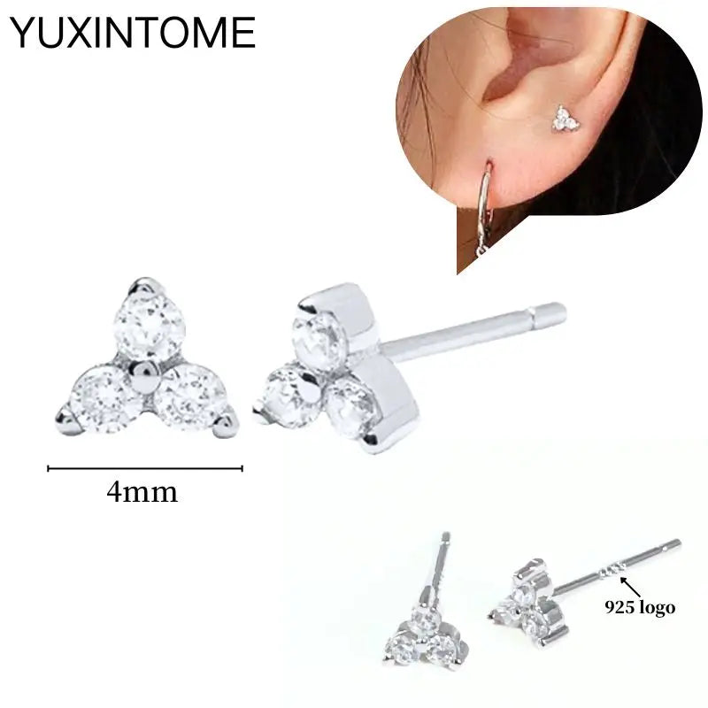 Sterling Silver White Crystal Earrings