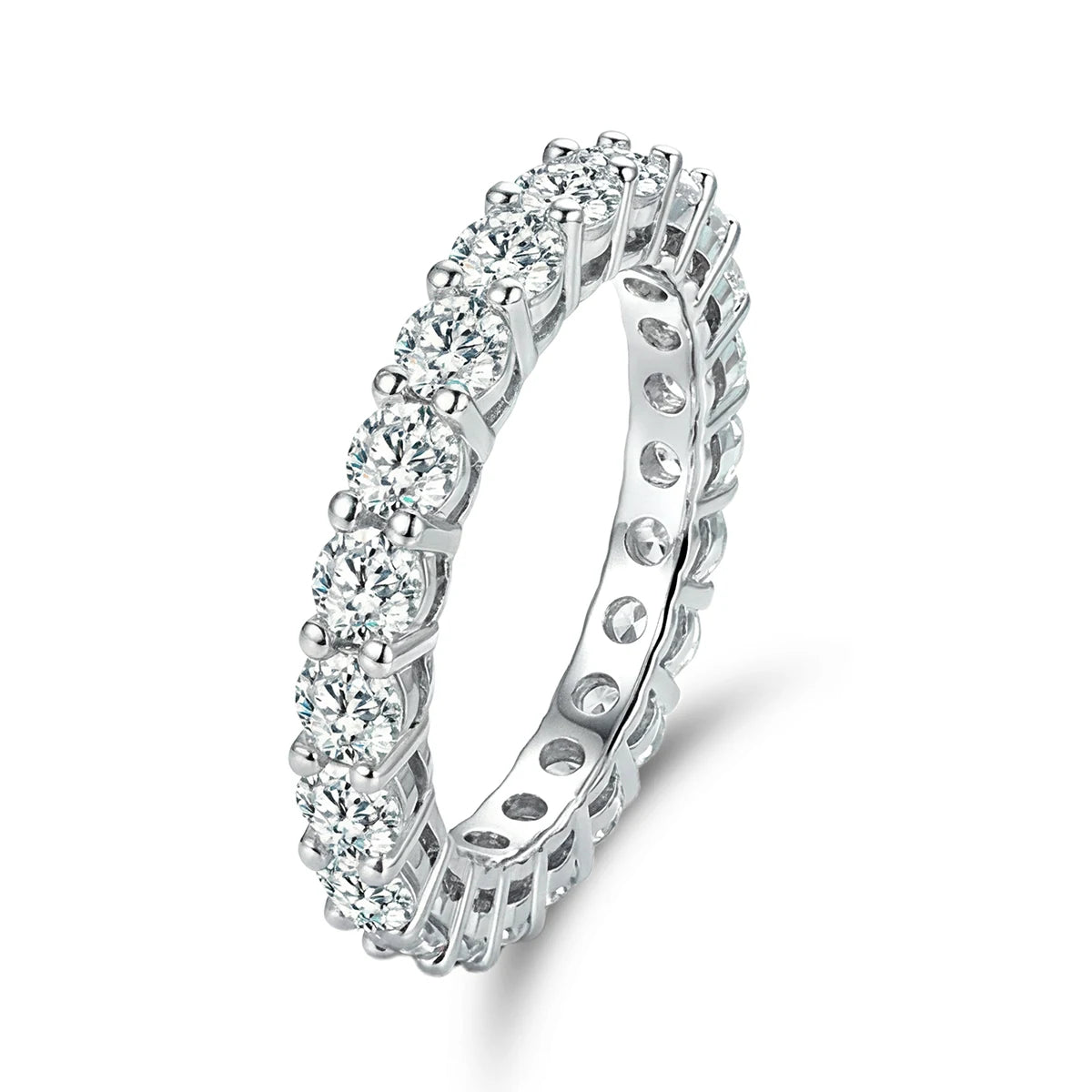 925 Sterling Silver Gorgeous Shiny Round Zircon Ring