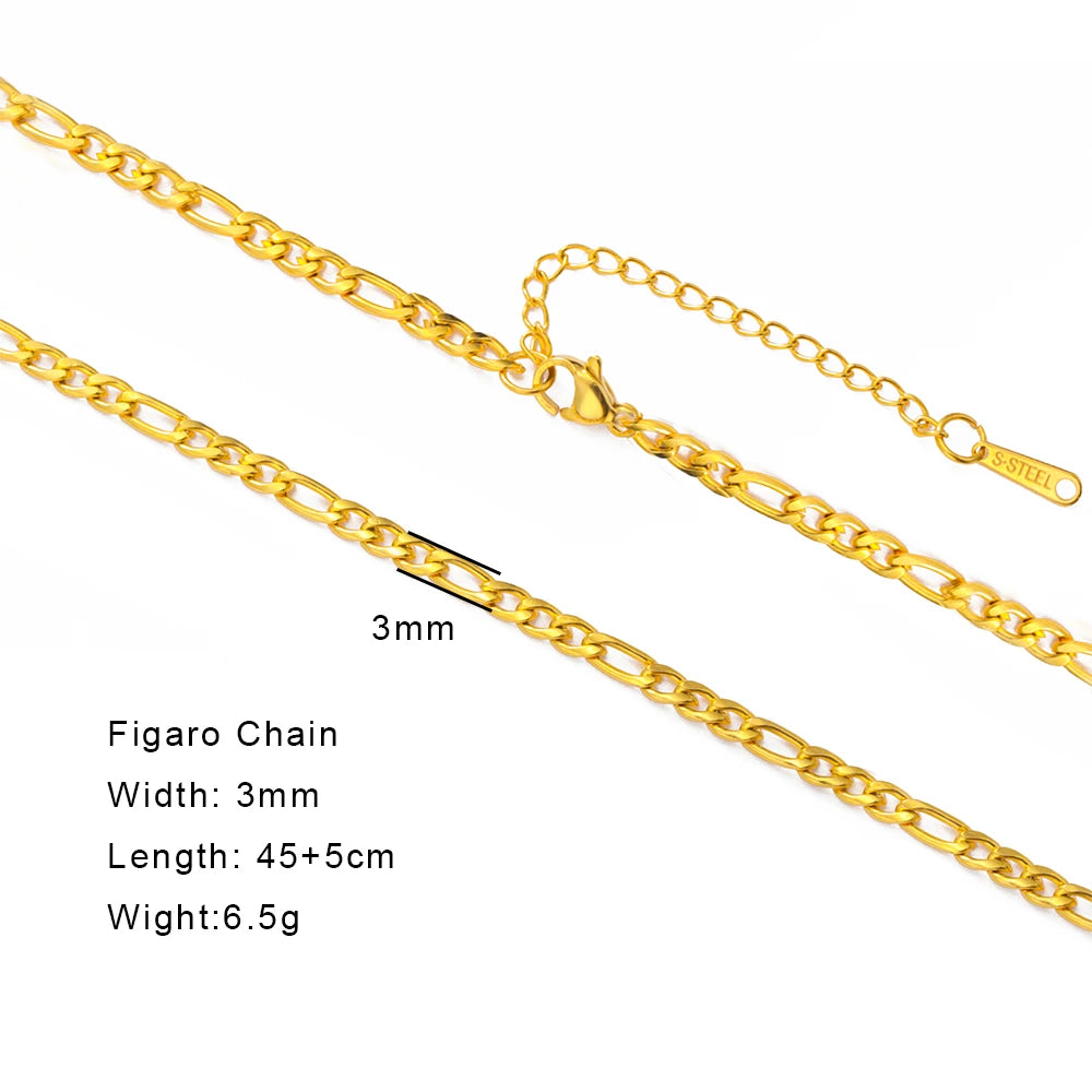 Gold Color Chain Necklace Women Minimalist Cuban Paperclip