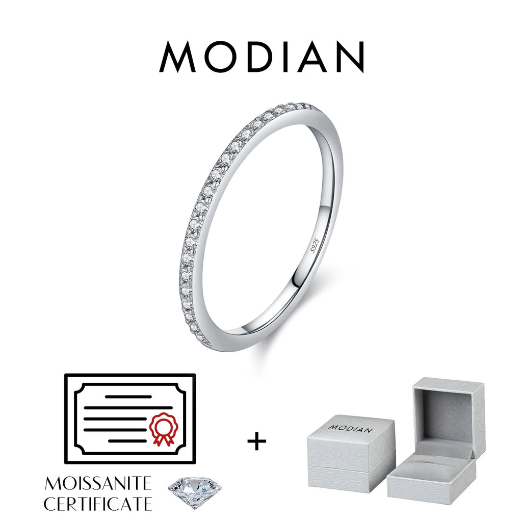 Eternity Moissanite Ring 925 Sterling Silver Sparkling