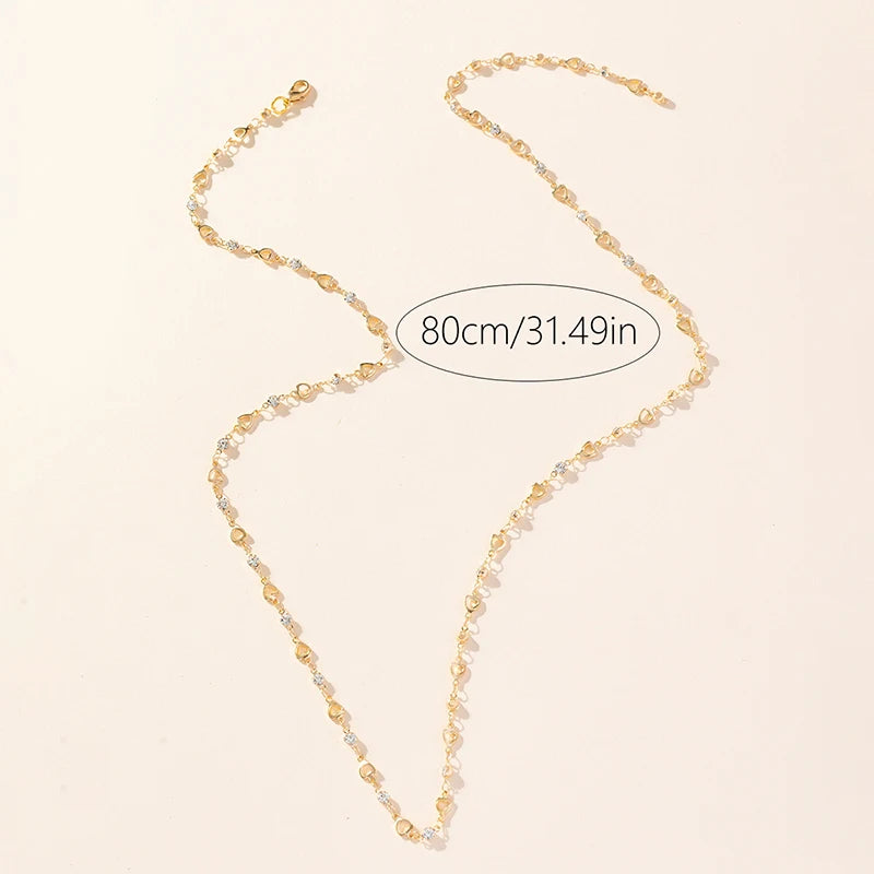 Heart O-ring Slip Chain For Women Y-Necklace