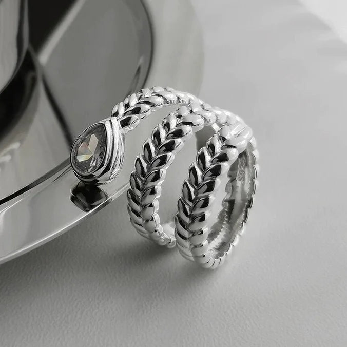 925 Sterling Silver Irregular Ring for Women Geometry Versatile Minimalism