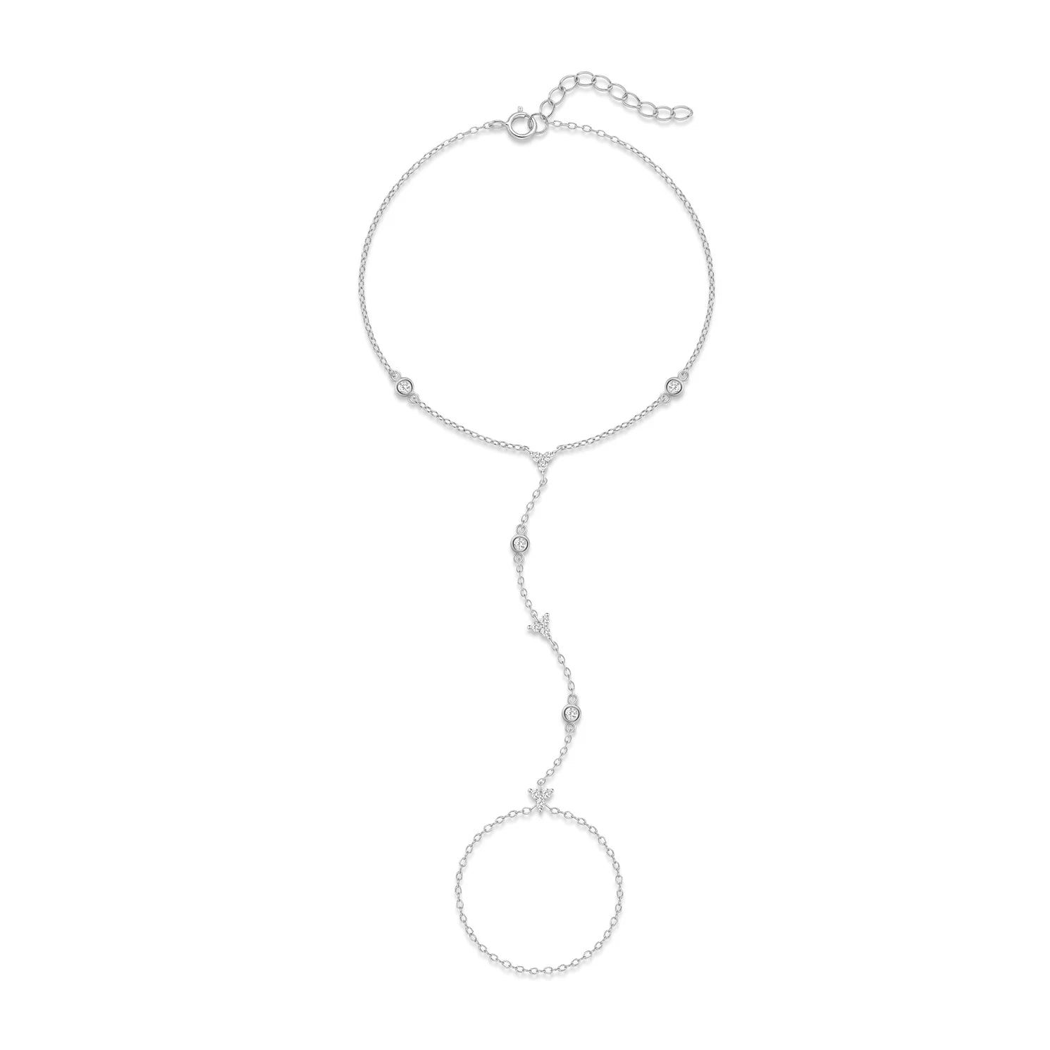 Sterling Silver INS Horse's Eye Zircon Charm Bracelet