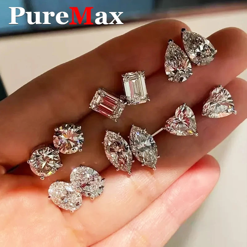 Luxury 0.5-3 Carats Marquise Heart Pear Moissanite Women Diamond Earring