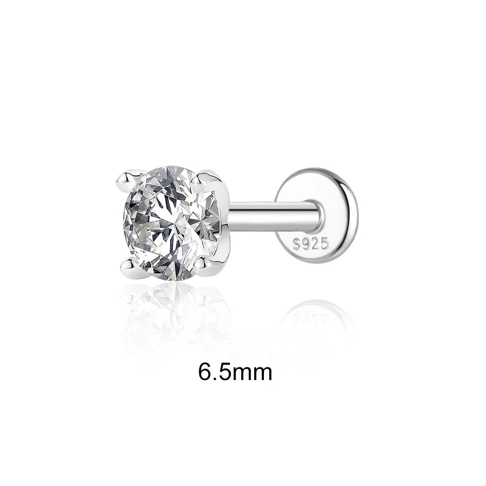 0.5-1.2 Carat D Color Moissanite Ear Stud Earrings For Women 925 Sterling Silver Sparkling