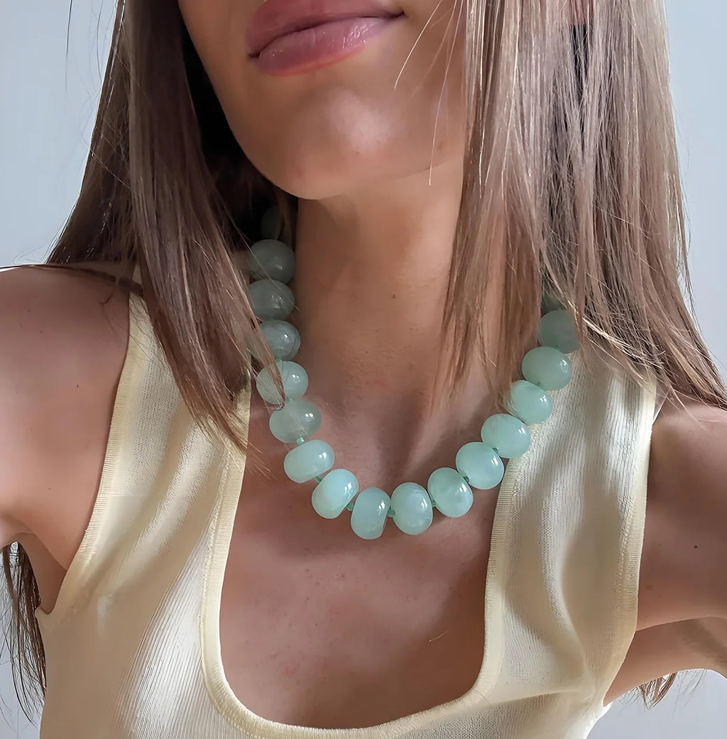 Bohemian Fashion Casual Dopamine Resin Bead Necklace Charms Chunky
