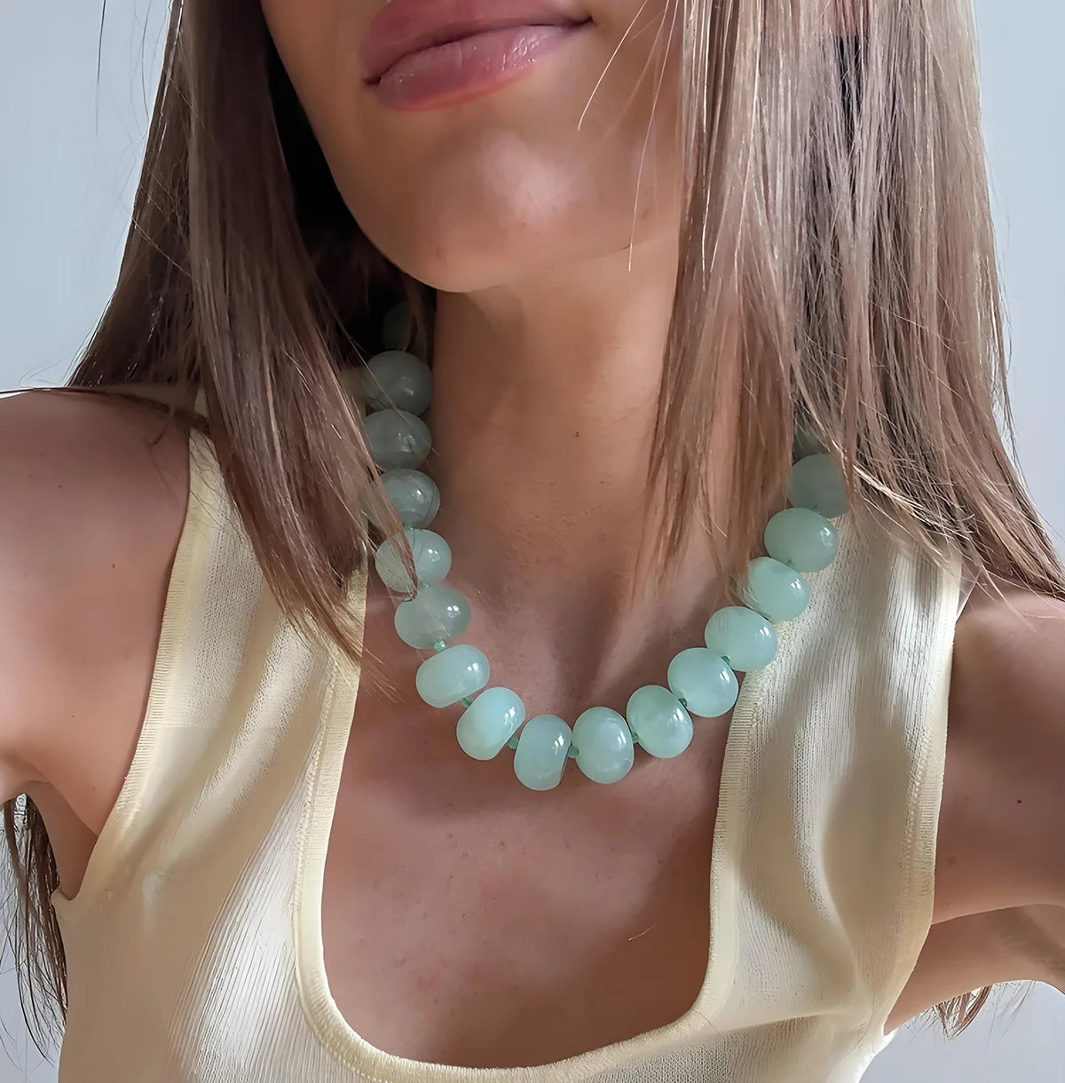 Bohemian Fashion Casual Dopamine Resin Bead Necklace Charms Chunky