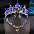 Royal Queen 3 Pcs Tiaras and necklace earrings
