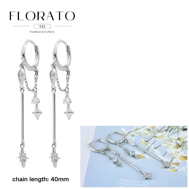 Earrings Chain Tassel Pendant Zircon