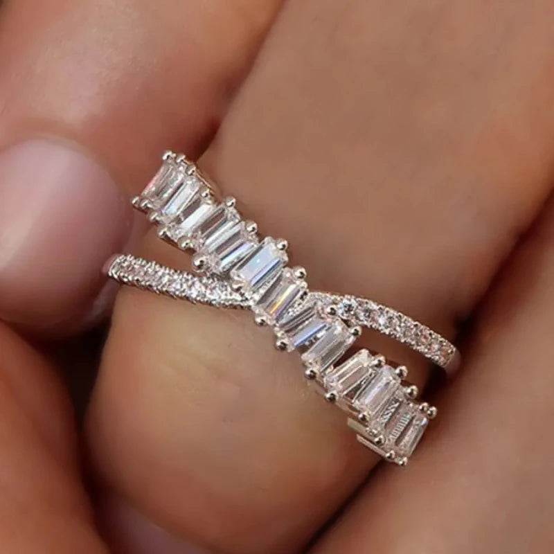 Cross Shape Full Paved Dazzling CZ Stone Exquisite Versatile