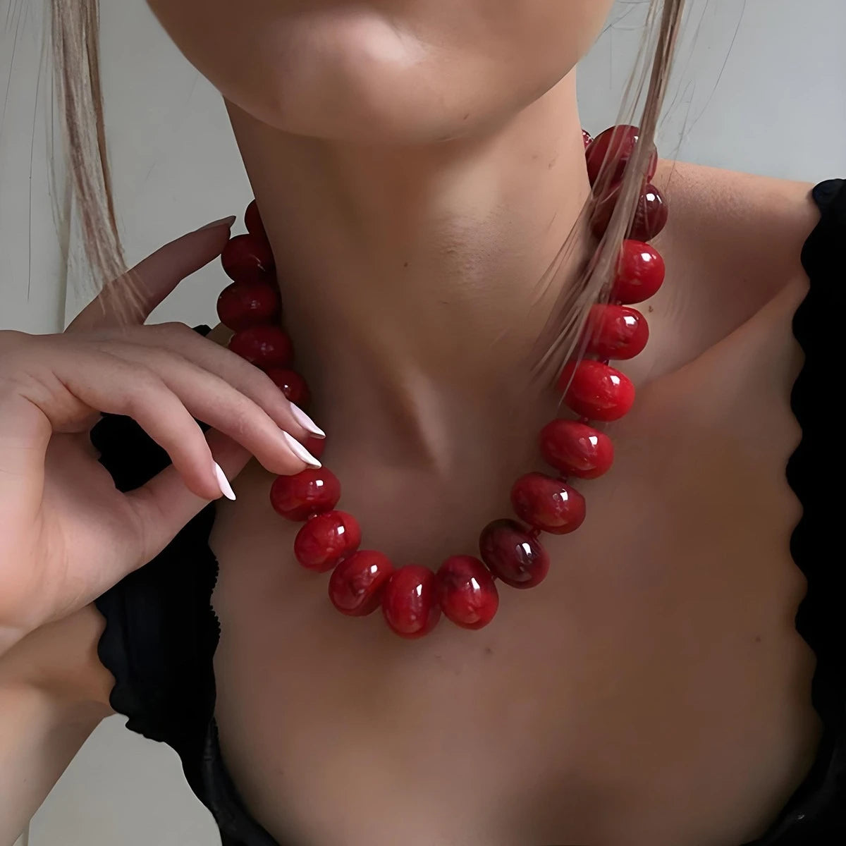 Bohemian Fashion Casual Dopamine Resin Bead Necklace Charms Chunky