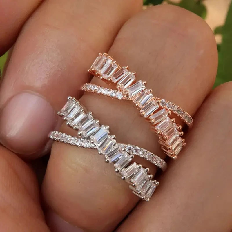 Cross Shape Full Paved Dazzling CZ Stone Exquisite Versatile