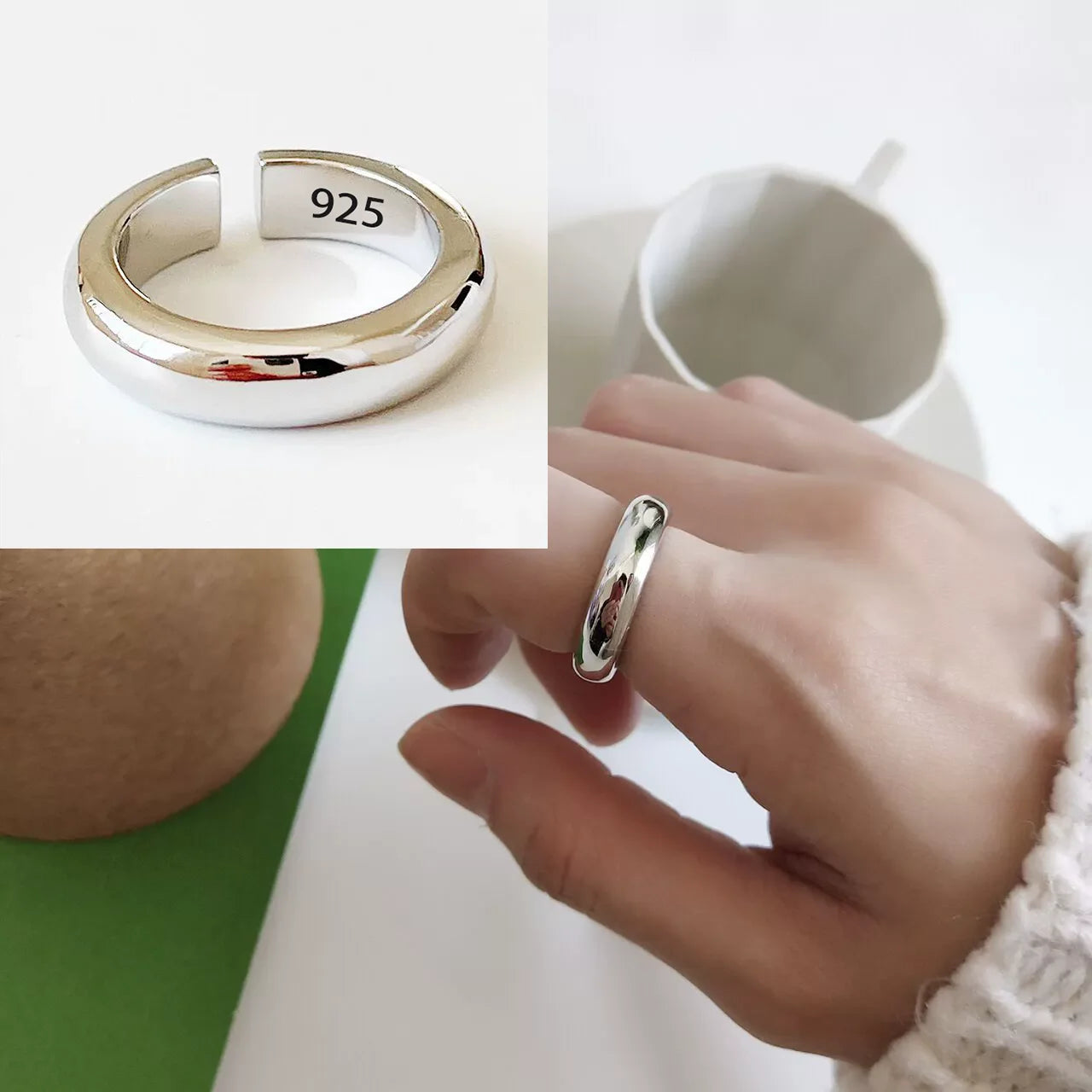 925 Sterling Silver Irregular Ring for Women Geometry Versatile Minimalism
