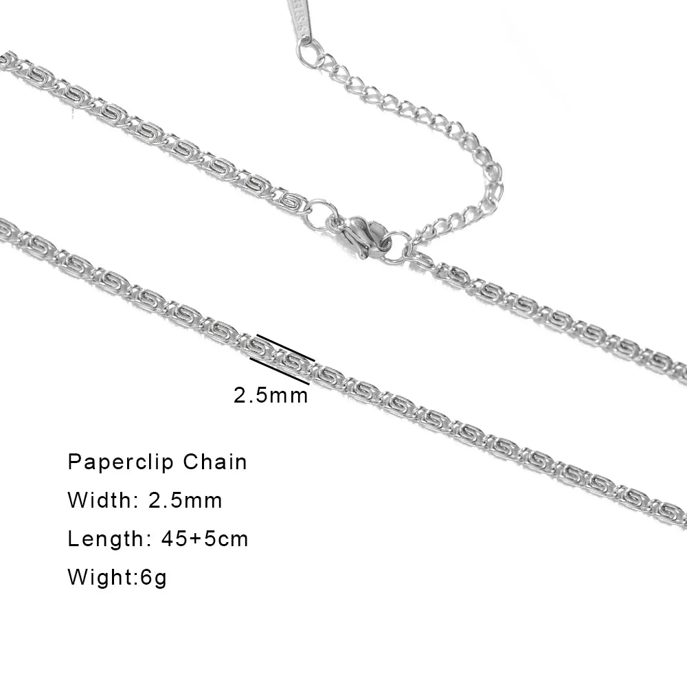 Gold Color Chain Necklace Women Minimalist Cuban Paperclip