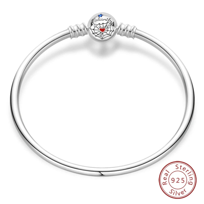 Bracelet Silver 925  17-20CM Star Moon Sun Four Leaf Clover Green Zircon