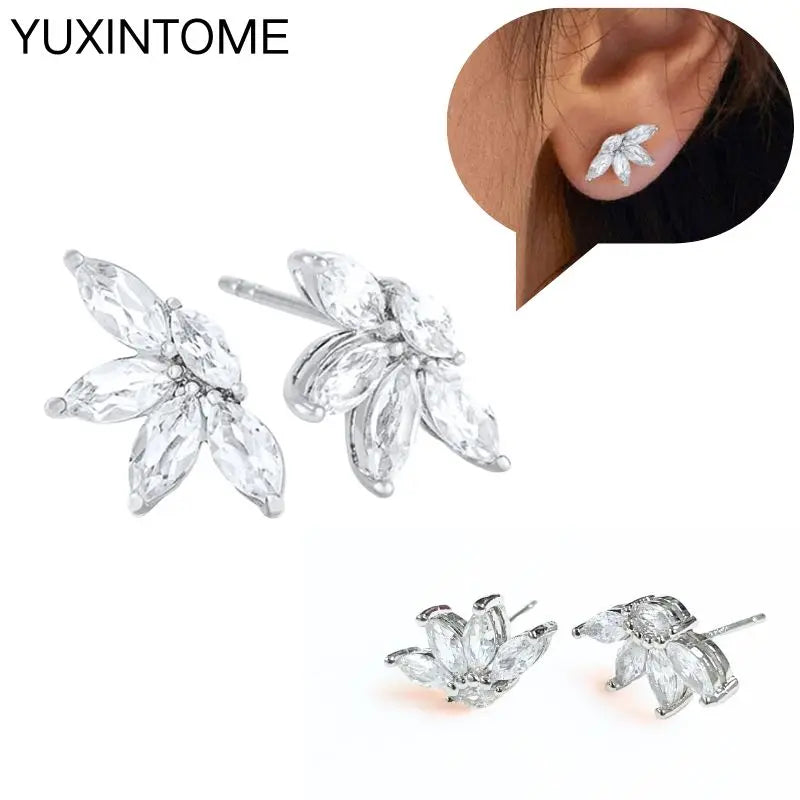 Sterling Silver White Crystal Earrings