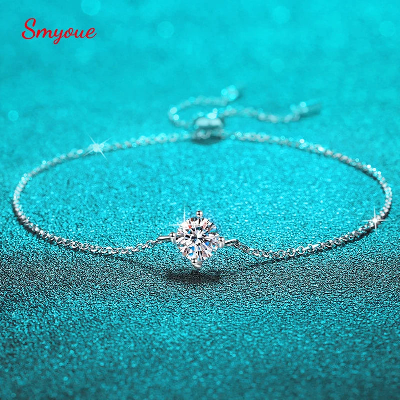 Zircon/moissanite Bracelets for Women Classic Adjustable Chain Lab Diamond 100% 925 Sterling Silver Jewelry