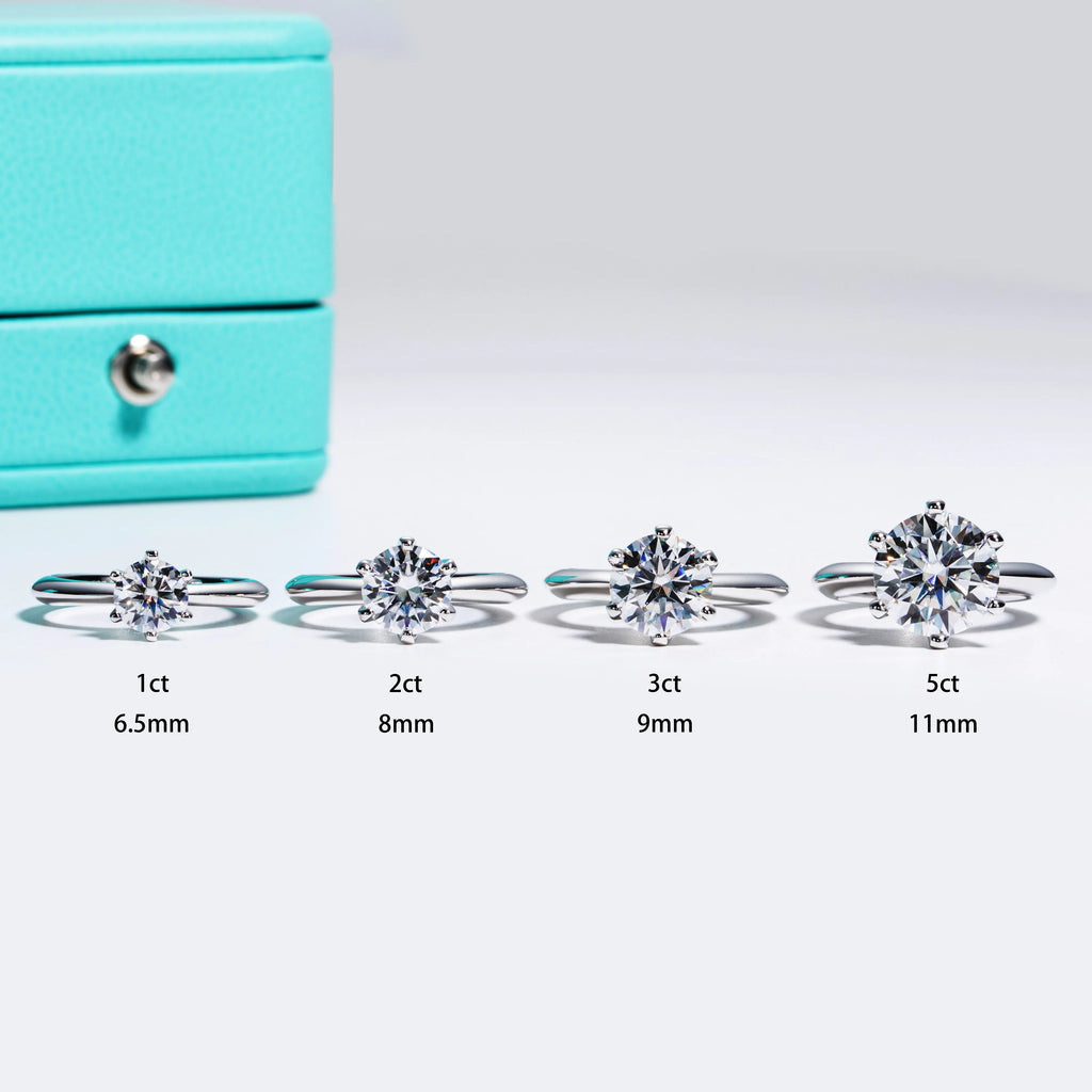 1‑5CT D Color VVS1 Moissanite Ring