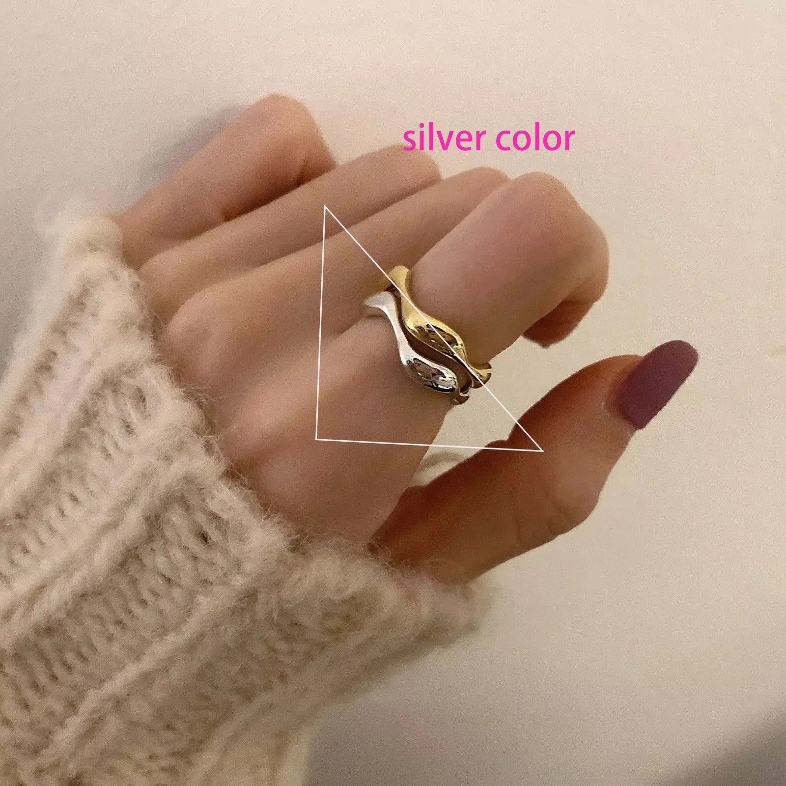 925 Sterling Silver Irregular Ring for Women Geometry Versatile Minimalism