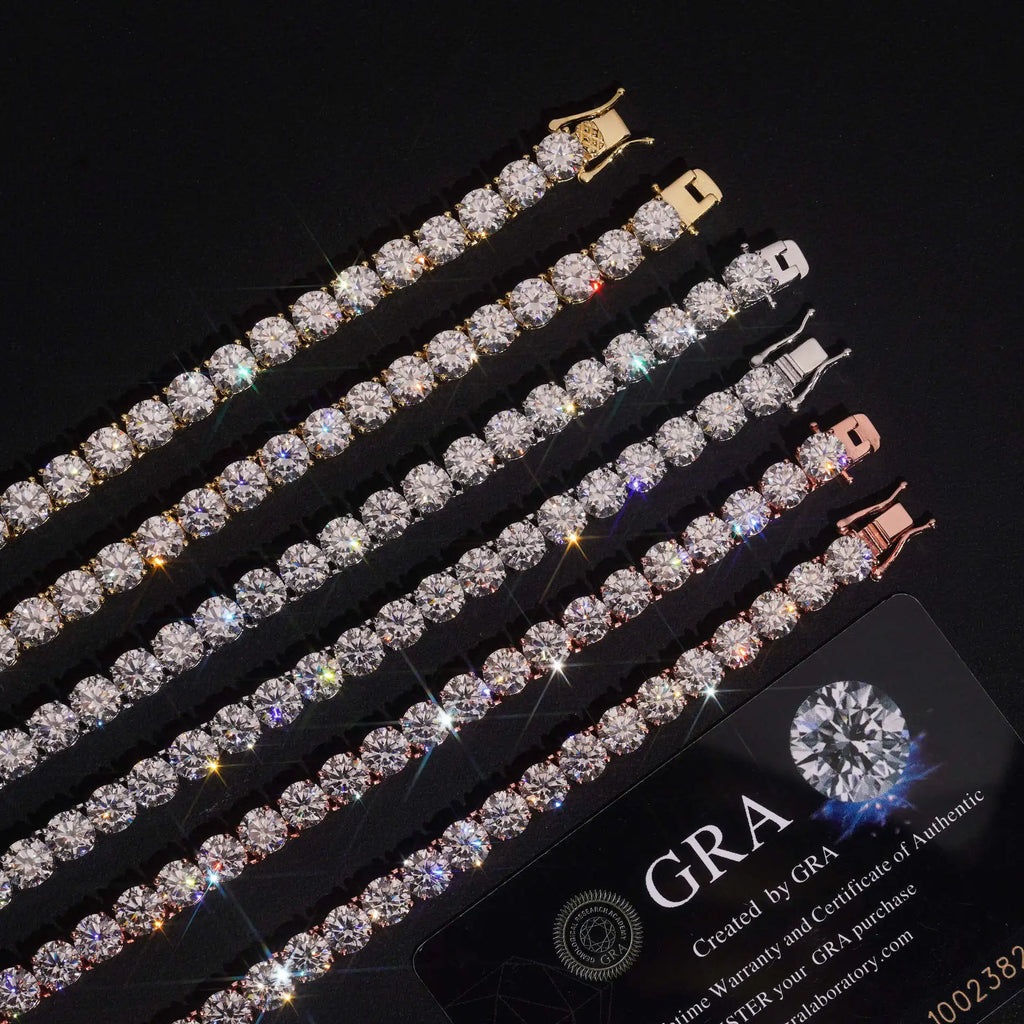 2mm Moissanite Tennis Bracelet Original s925 Sterling Silver Plated 18k White Gold