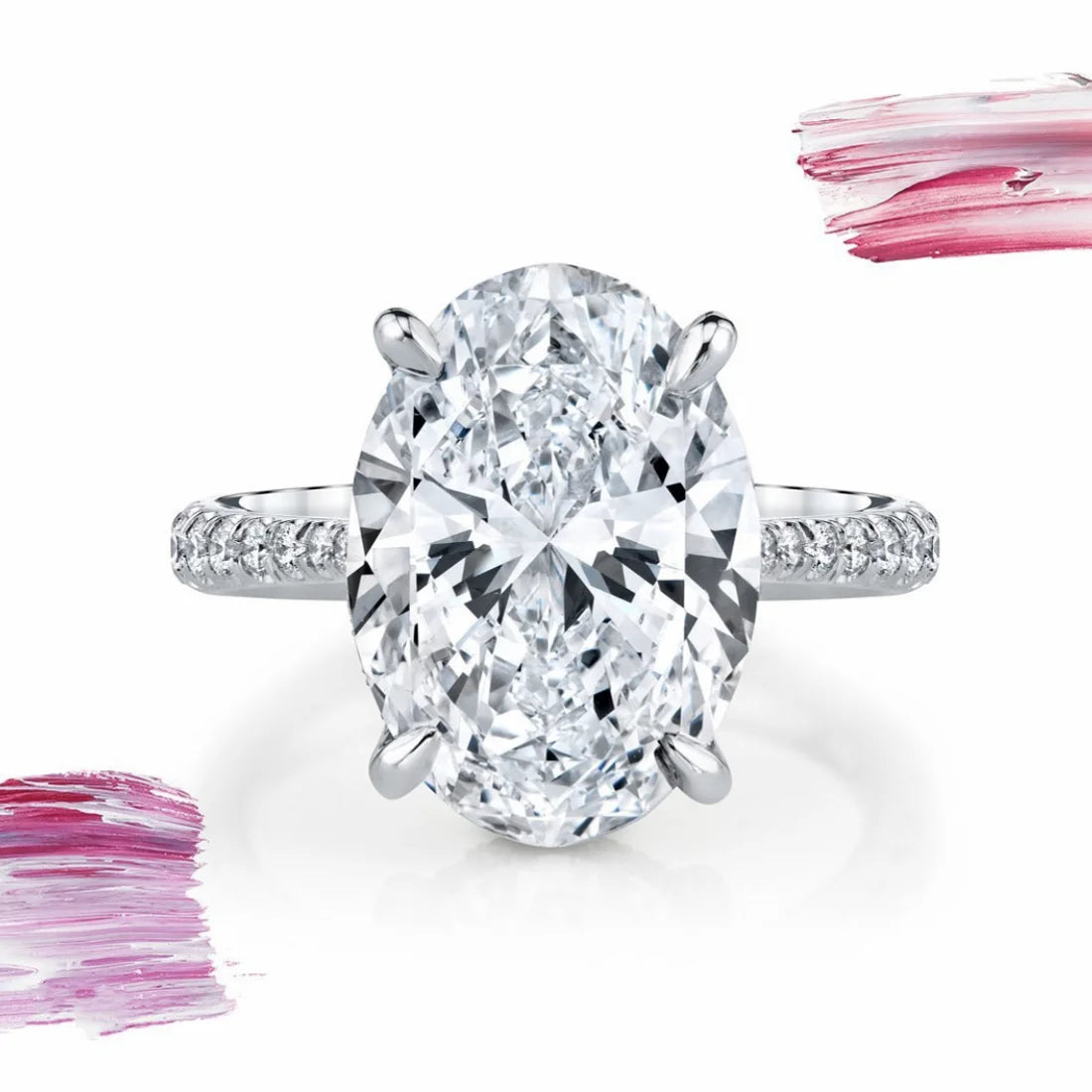 Luxury 925 Sterling SILVER Oval Square Simulated Diamond Rings