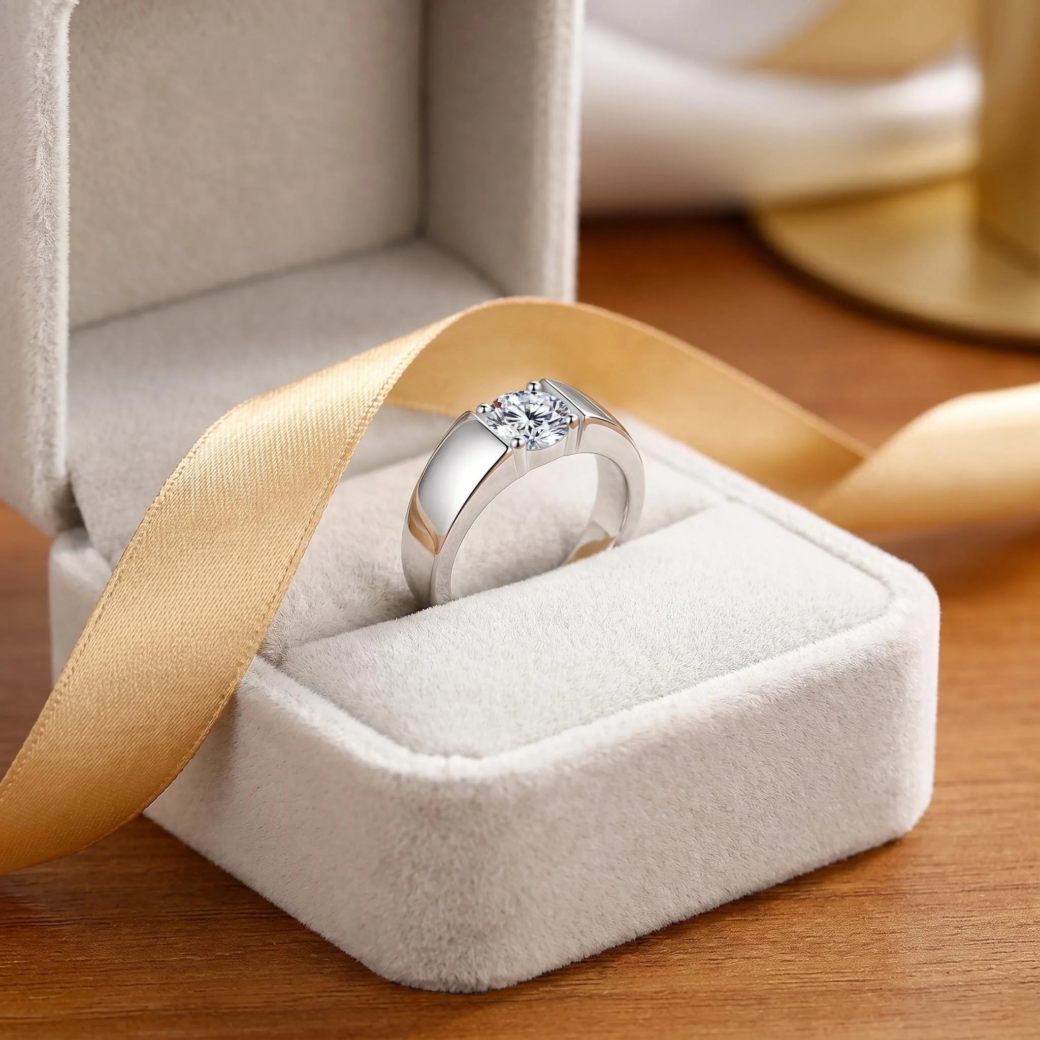 Moissanite Ring For Women 925 Silver Stone