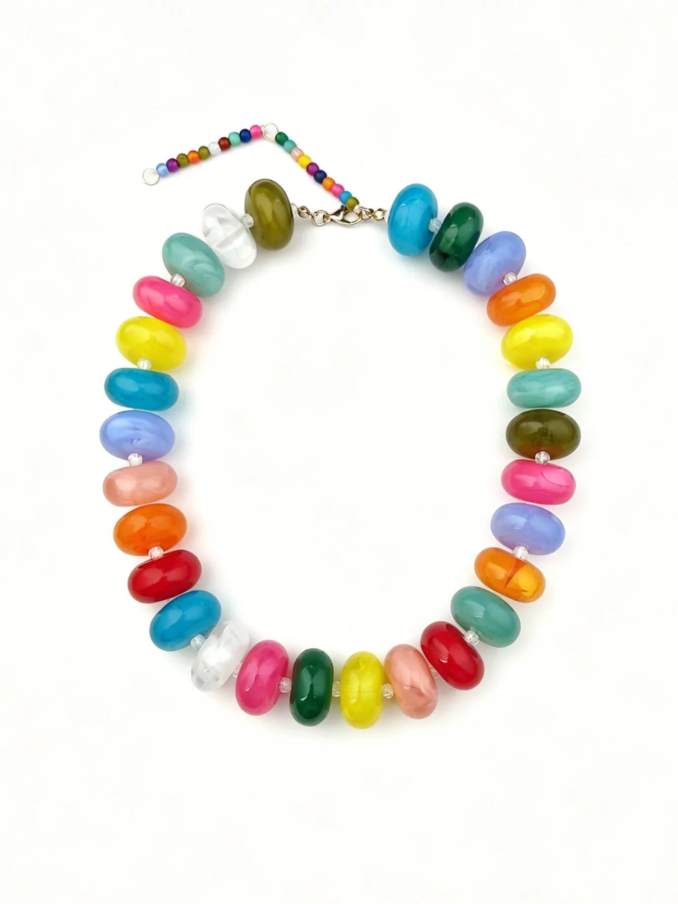 Bohemian Fashion Casual Dopamine Resin Bead Necklace Charms Chunky