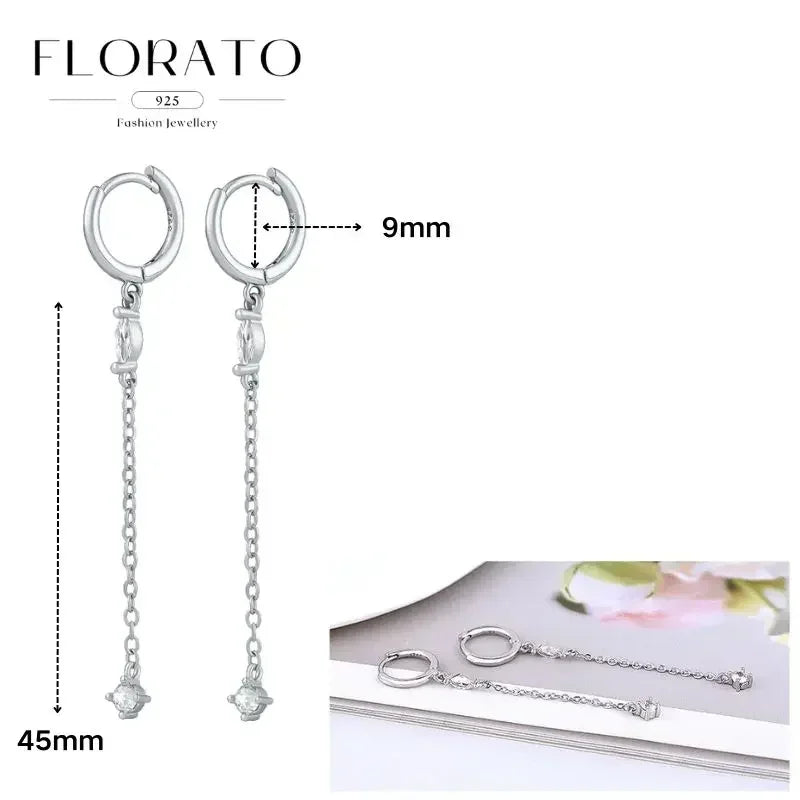 Earrings Chain Tassel Pendant Zircon