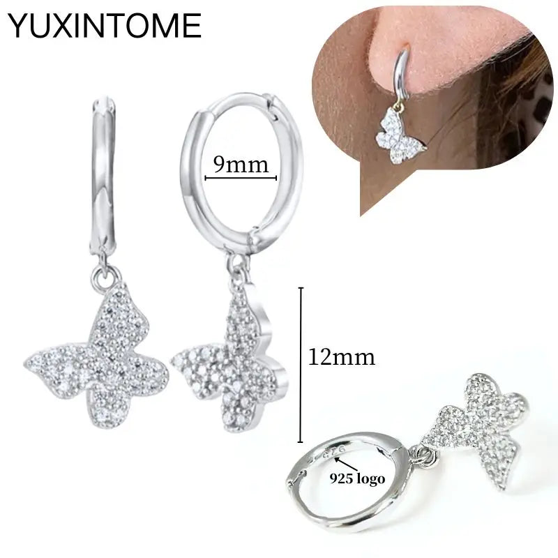 Sterling Silver White Crystal Earrings