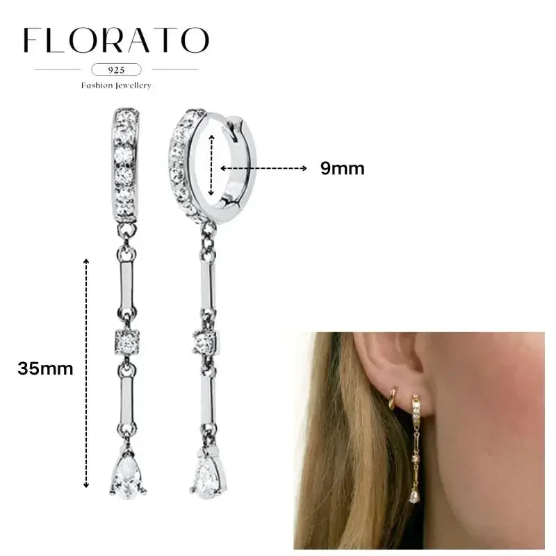 Earrings Chain Tassel Pendant Zircon