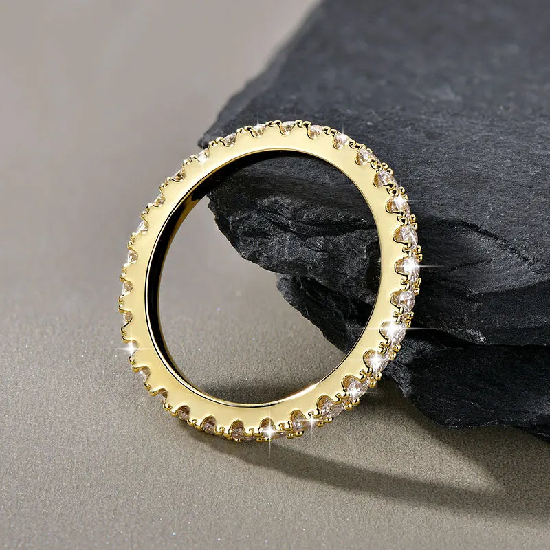 14k Gold Filled Lab Created 2mm Moissanite Eternity Ring