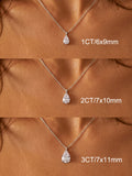 925 Sterling Silver Vertical Pear Shape Zircon Necklace