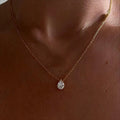Gold Water Drop Oval Lab Diamond Chocker Necklace