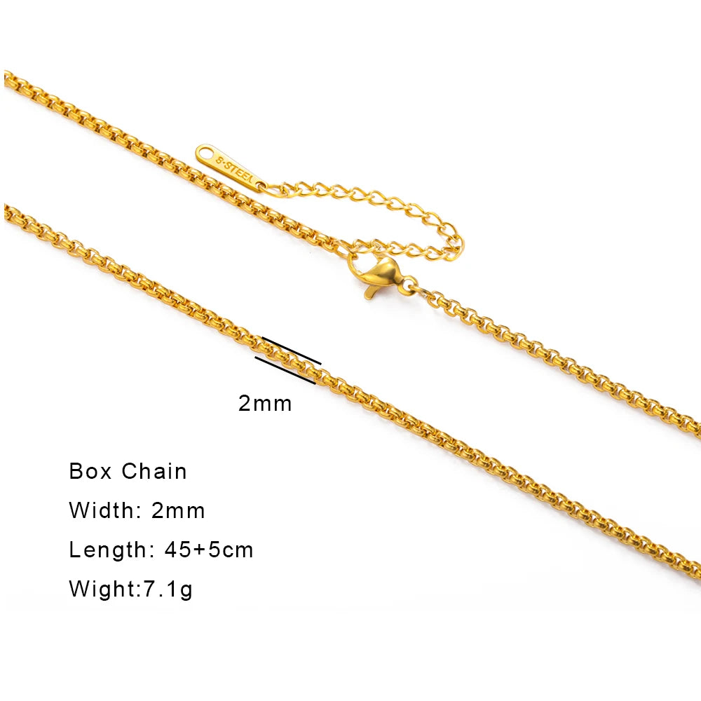 Gold Color Chain Necklace Women Minimalist Cuban Paperclip