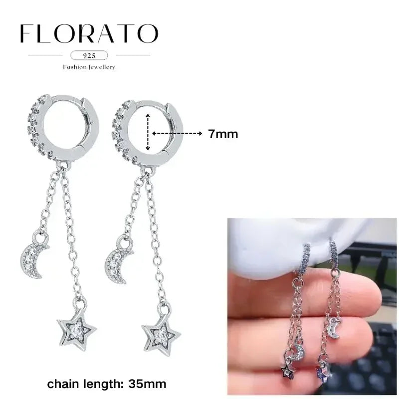 Earrings Chain Tassel Pendant Zircon