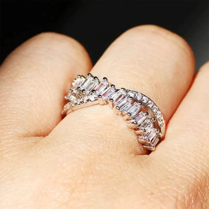 Cross Shape Full Paved Dazzling CZ Stone Exquisite Versatile