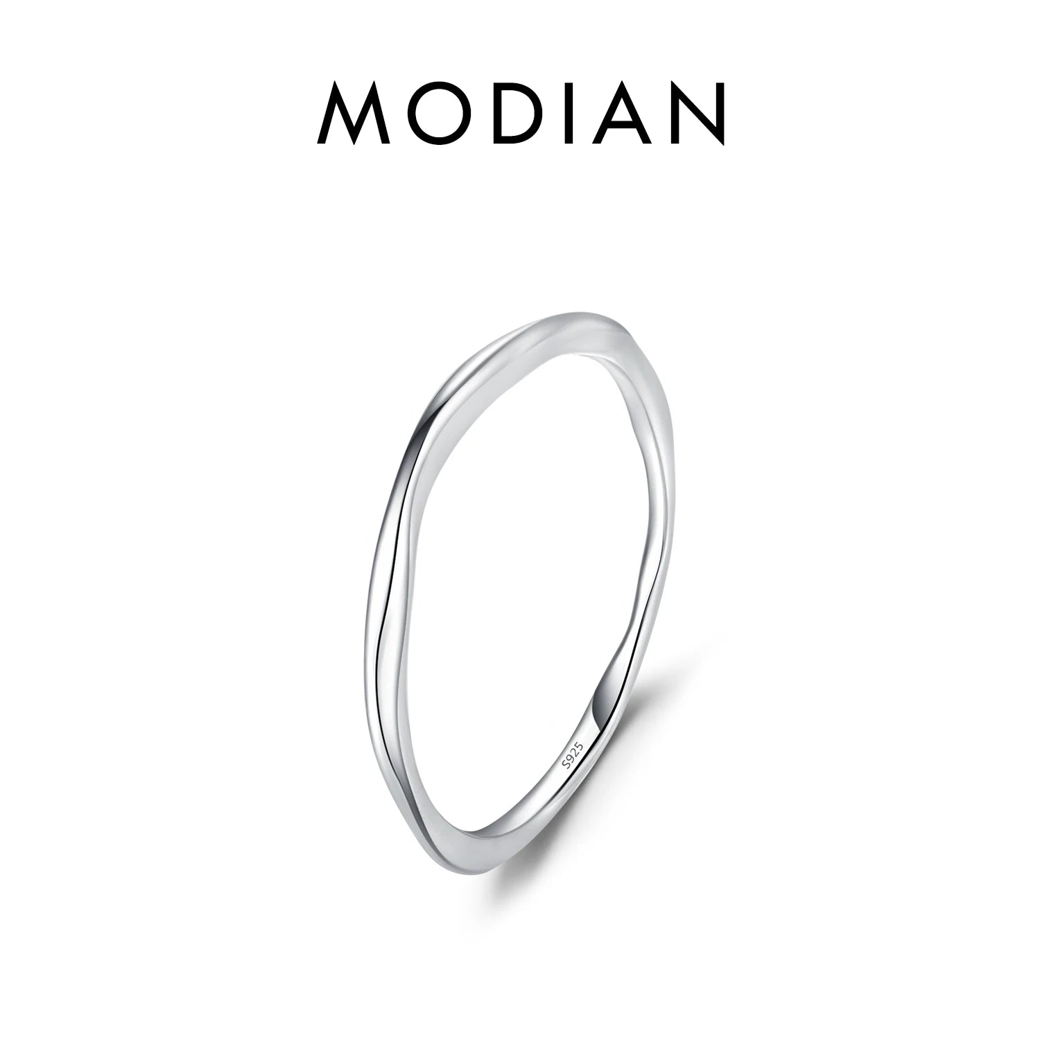 Sterling Silver Stackable Ring Classic Wave Geometric