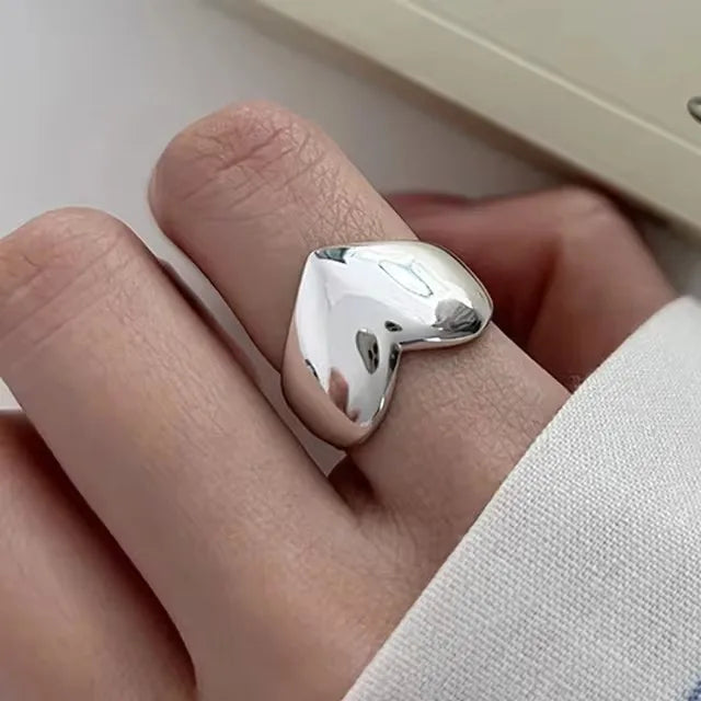 925 Sterling Silver Irregular Ring for Women Geometry Versatile Minimalism