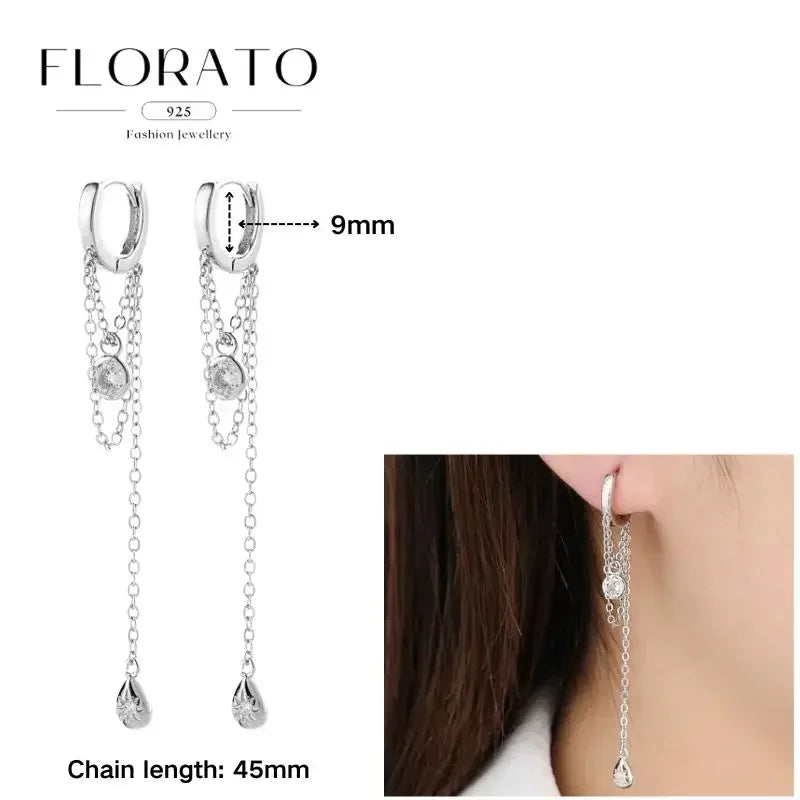 Earrings Chain Tassel Pendant Zircon