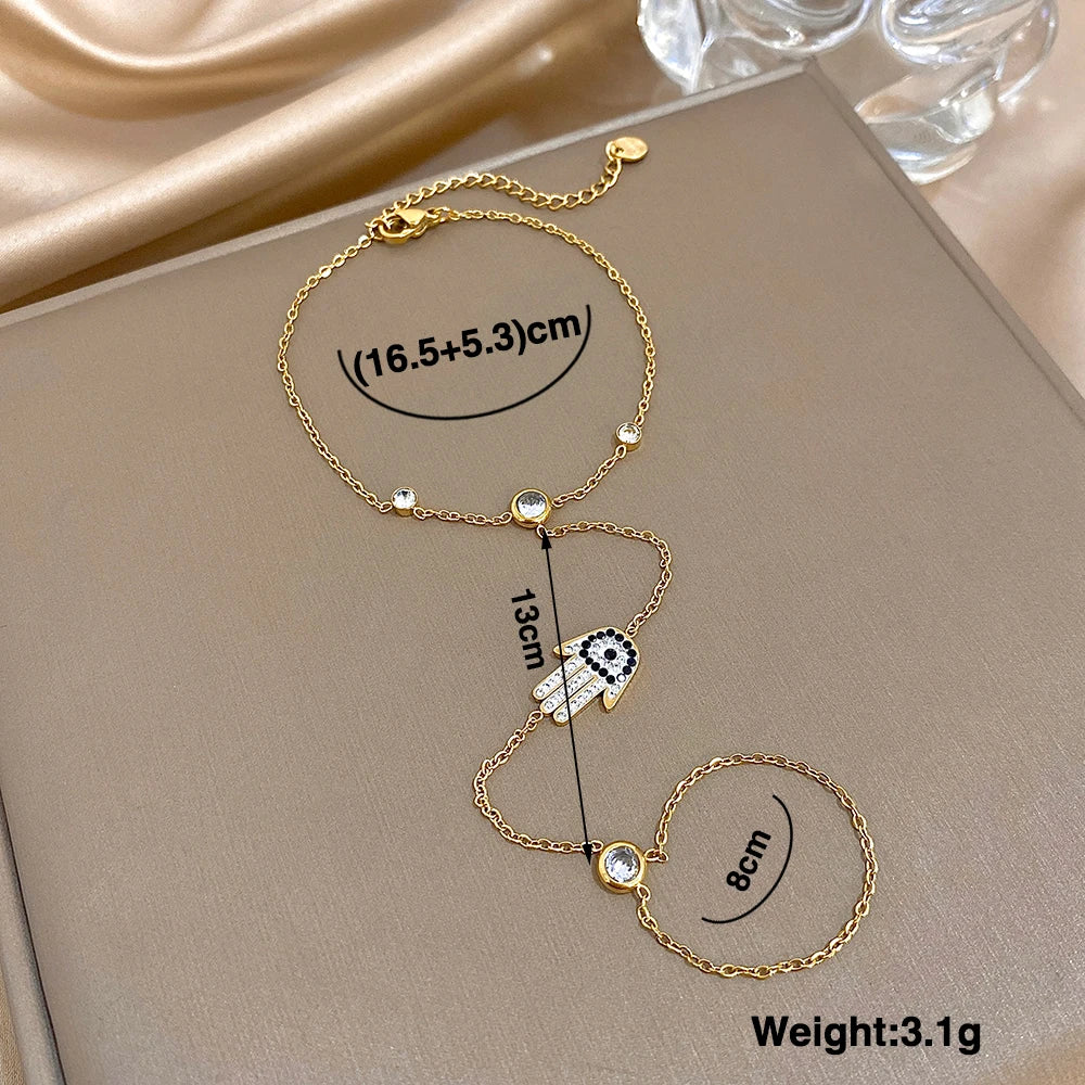 Devil's Eye Palm Zircon Chain Bracelet