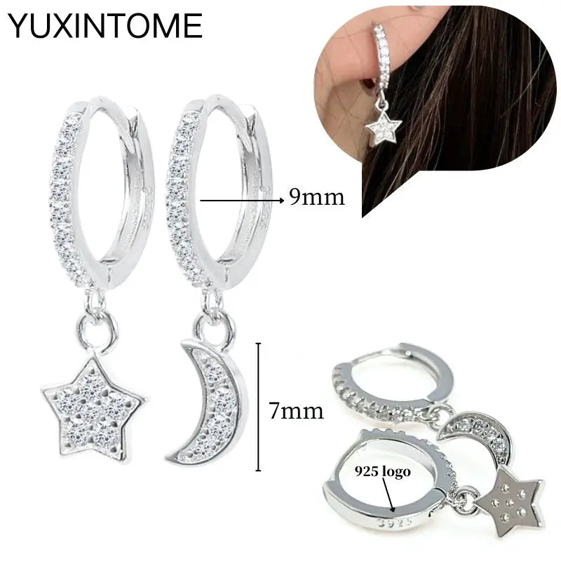 Sterling Silver White Crystal Earrings